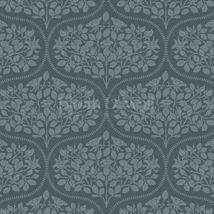 Beatrise Rosebud Ogee Slate Wallpaper