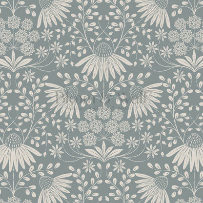 Beatriz Flower Garden Sea Glass Ivory Wallpaper