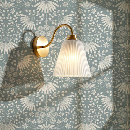 Beatriz Flower Garden Sea Glass Ivory Wallpaper