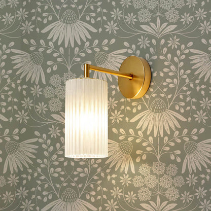 Beatriz Flower Garden Pale Sage Ivory Wallpaper