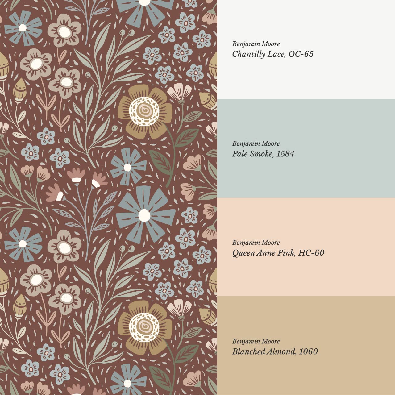 Belinda Florals Copper Earth Wallpaper