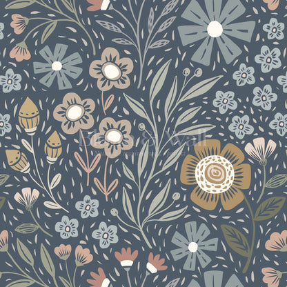 Belinda Florals Deep Sea Earth Wallpaper