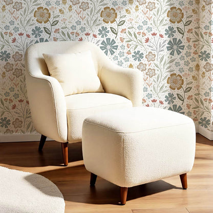 Belinda Florals White Earth Wallpaper