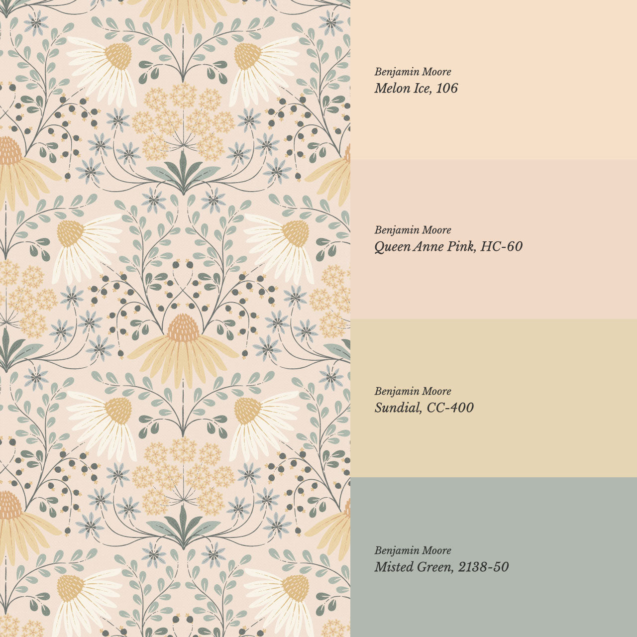 Belle Daisy Garden Cream Wallpaper