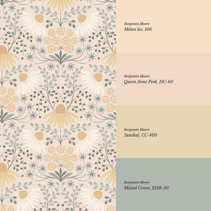 Belle Daisy Garden Cream Wallpaper