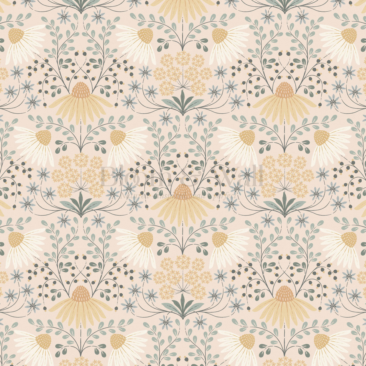Belle Daisy Garden Cream Wallpaper