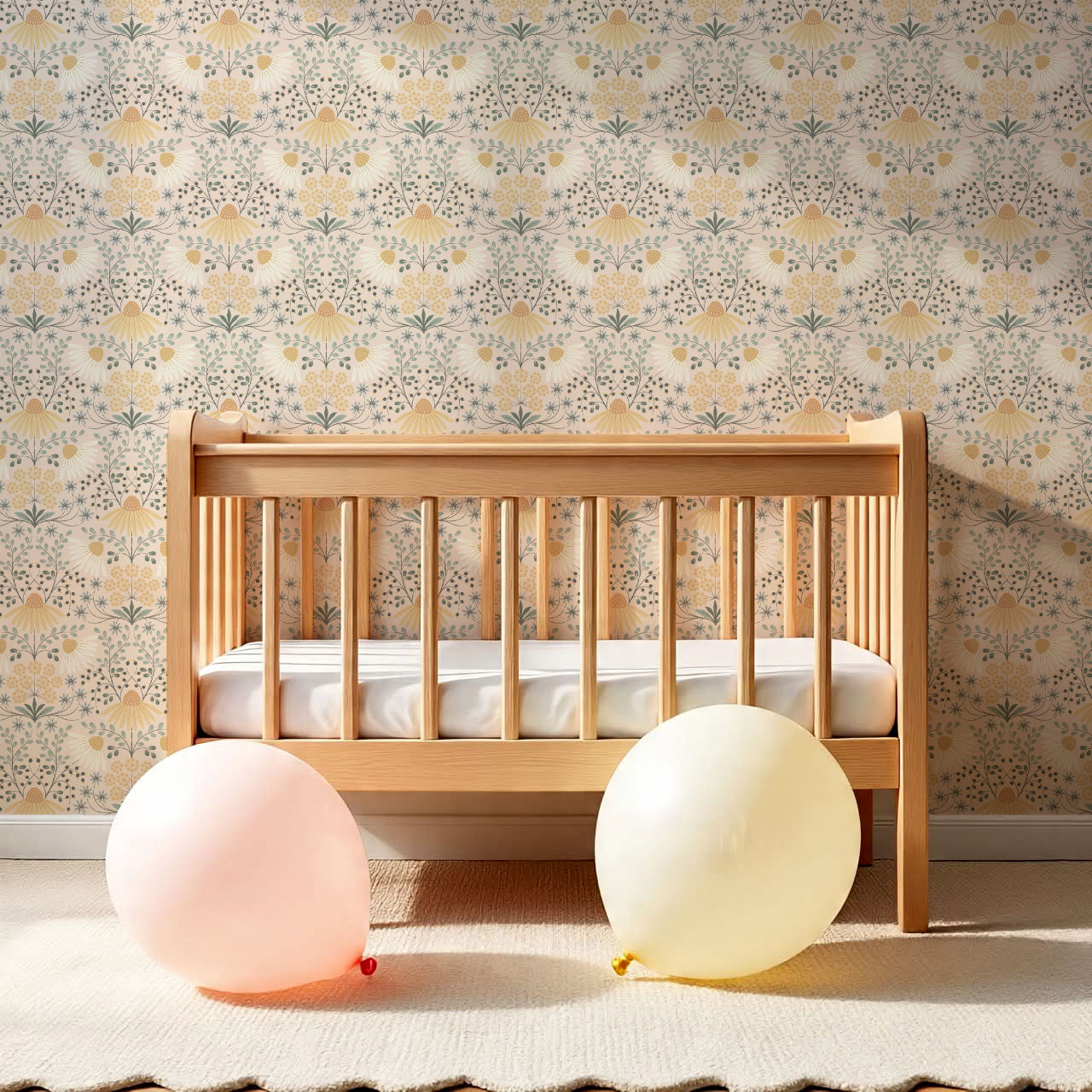 Belle Daisy Garden Cream Wallpaper