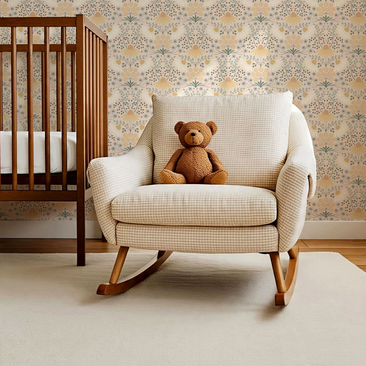 Belle Daisy Garden Cream Wallpaper