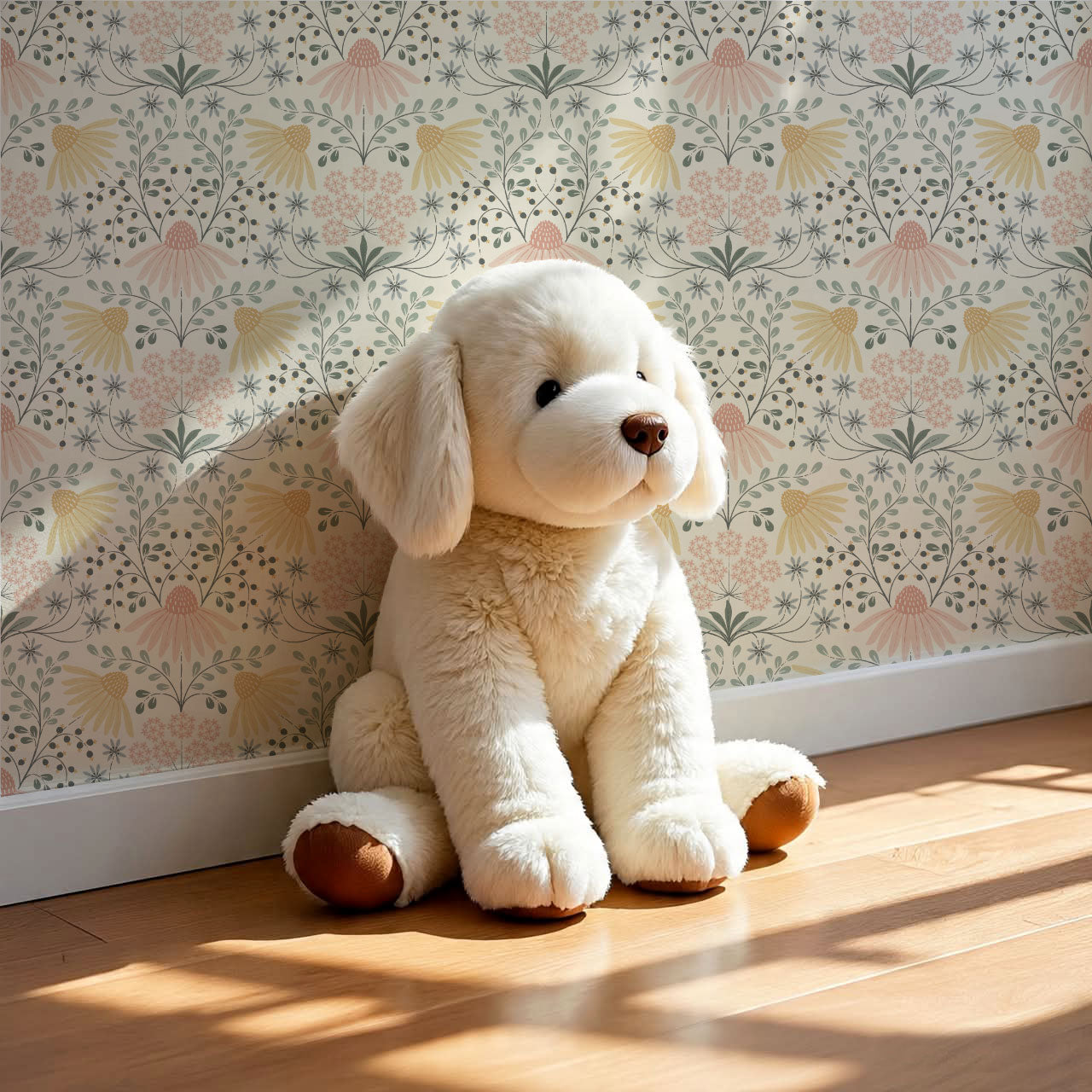 Belle Daisy Garden Blush Wallpaper