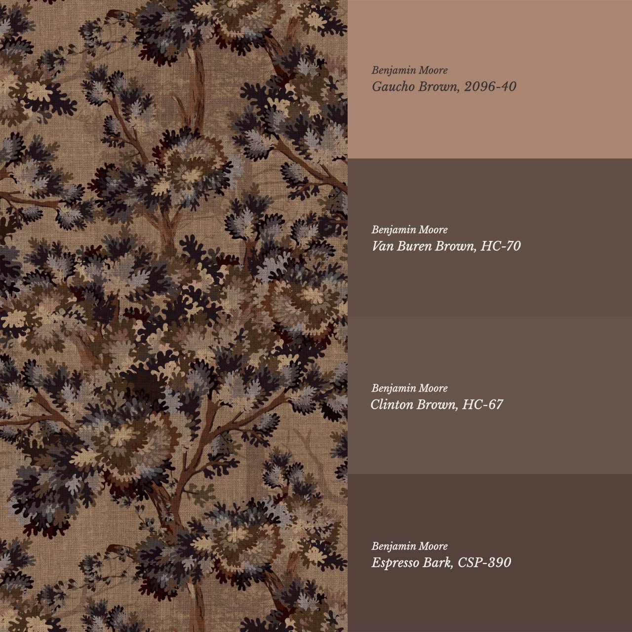 Belleann Vintage Tapestry Forest Rust Brown Wallpaper