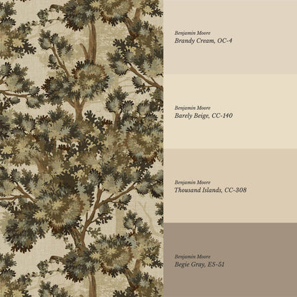 Belleann Vintage Tapestry Forest Sage Olive Wallpaper