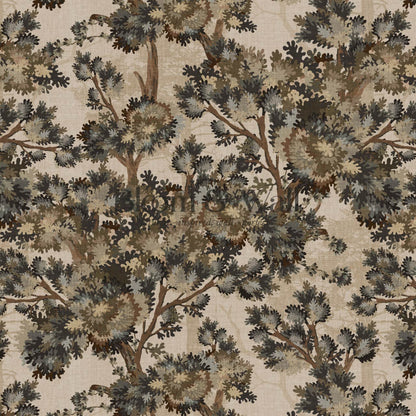 Belleann Vintage Tapestry Forest Taupe Olive Wallpaper
