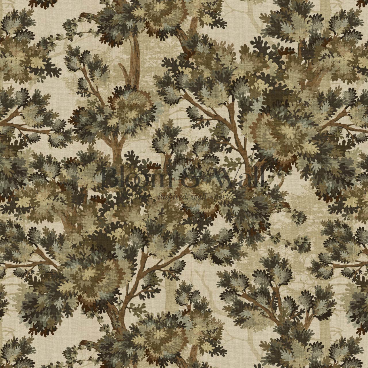 Belleann Vintage Tapestry Forest Sage Olive Wallpaper