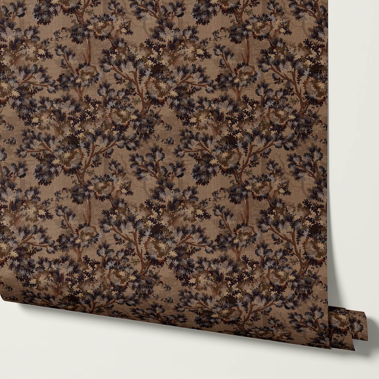 Belleann Vintage Tapestry Forest Rust Brown Wallpaper