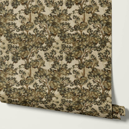 Belleann Vintage Tapestry Forest Sage Olive Wallpaper