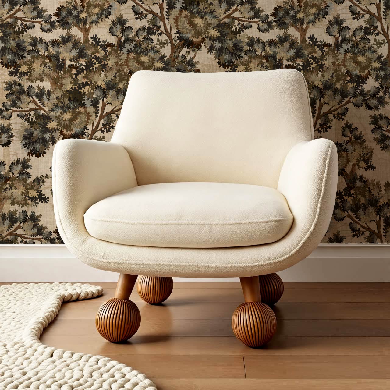 Belleann Vintage Tapestry Forest Taupe Olive Wallpaper