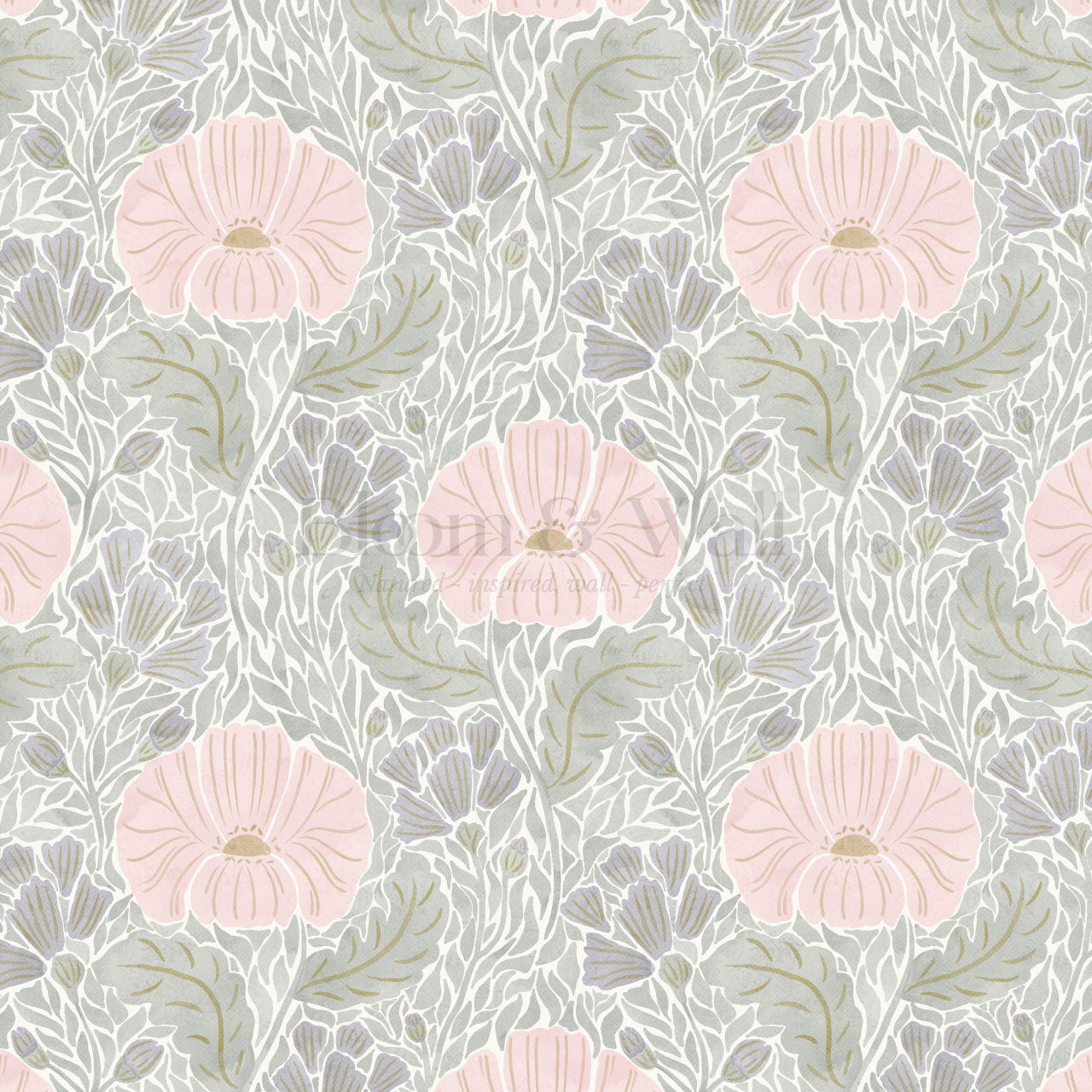Bernadette Ethereal Poppies Blush Wallpaper