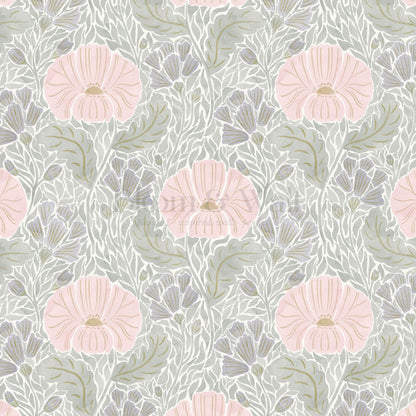 Bernadette Ethereal Poppies Blush Wallpaper