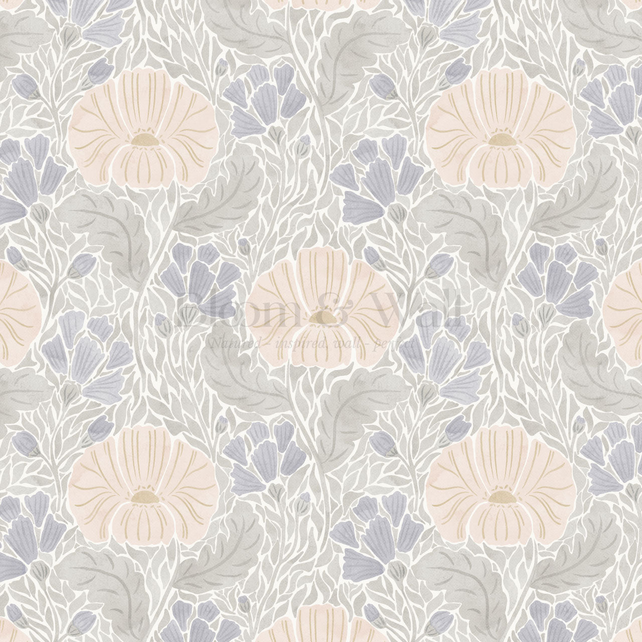 Bernadette Ethereal Poppies Peach Wallpaper