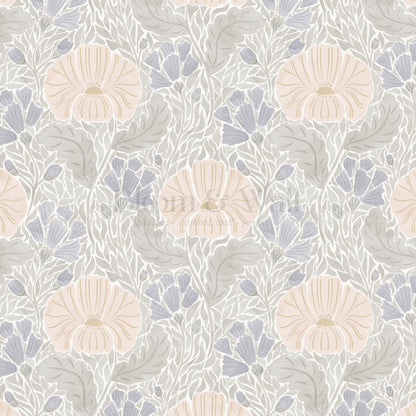 Bernadette Ethereal Poppies Peach Wallpaper