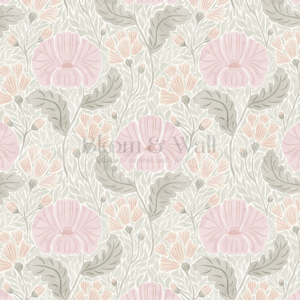 Bernadette Ethereal Poppies Sorbet Wallpaper