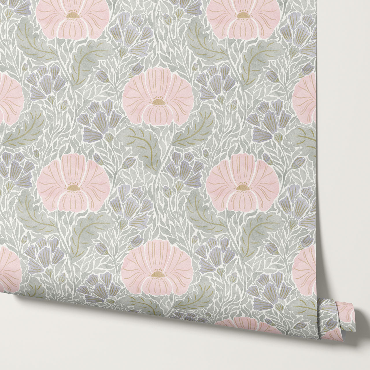 Bernadette Ethereal Poppies Blush Wallpaper