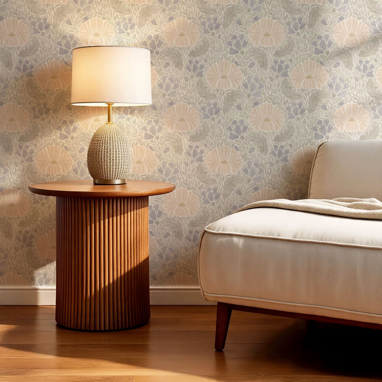 Bernadette Ethereal Poppies Peach Wallpaper