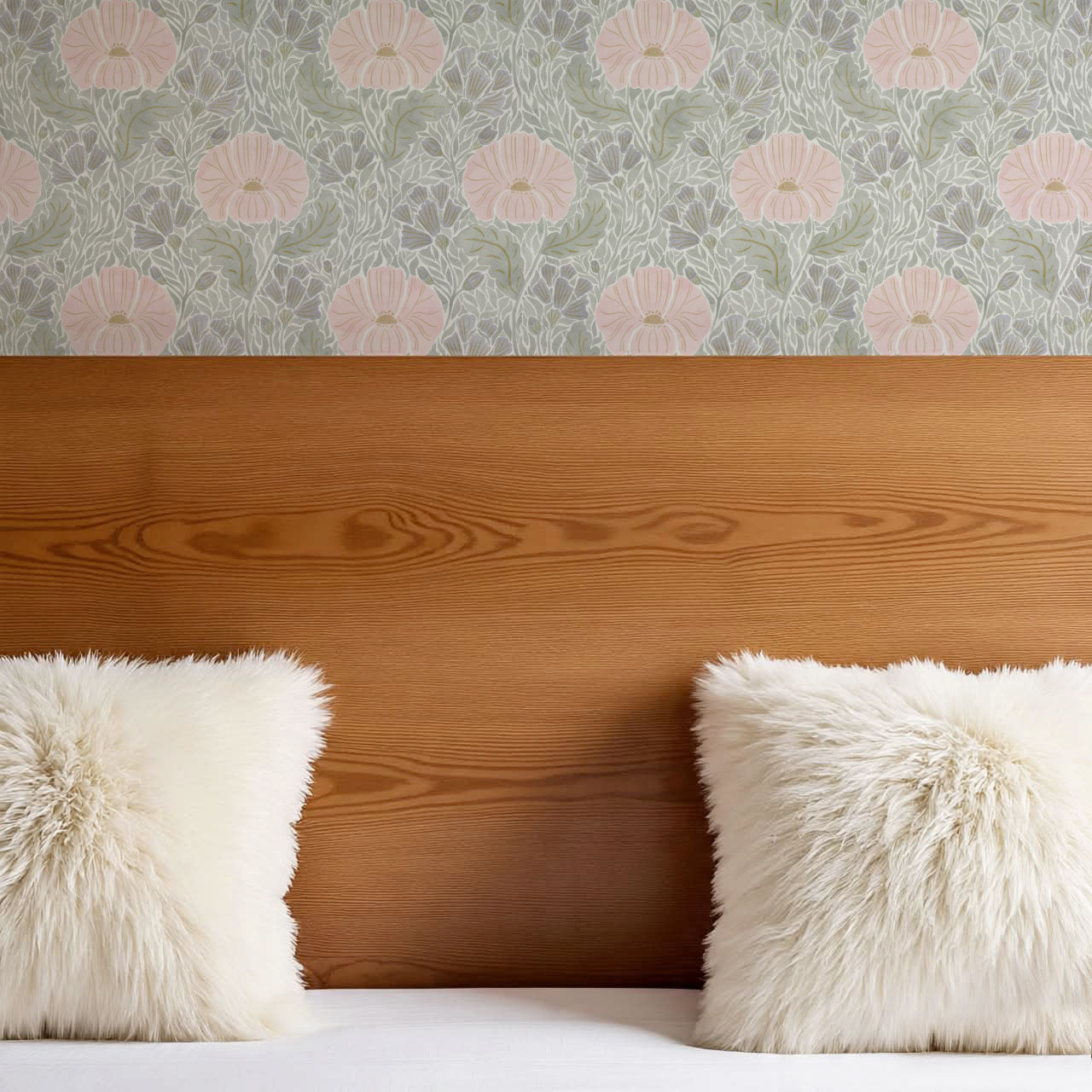 Bernadette Ethereal Poppies Blush Wallpaper