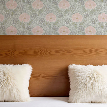 Bernadette Ethereal Poppies Blush Wallpaper