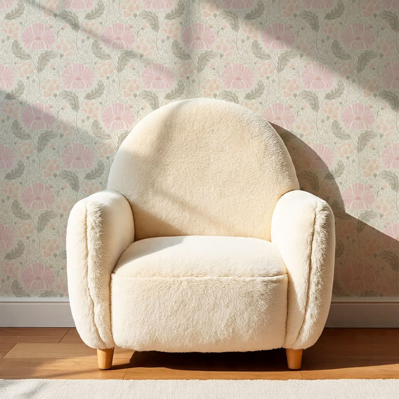 Bernadette Ethereal Poppies Sorbet Wallpaper
