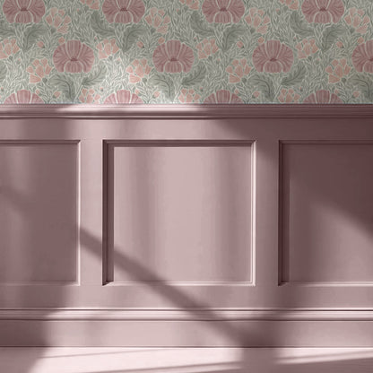 Bernadette Ethereal Poppies Burgundy Wallpaper