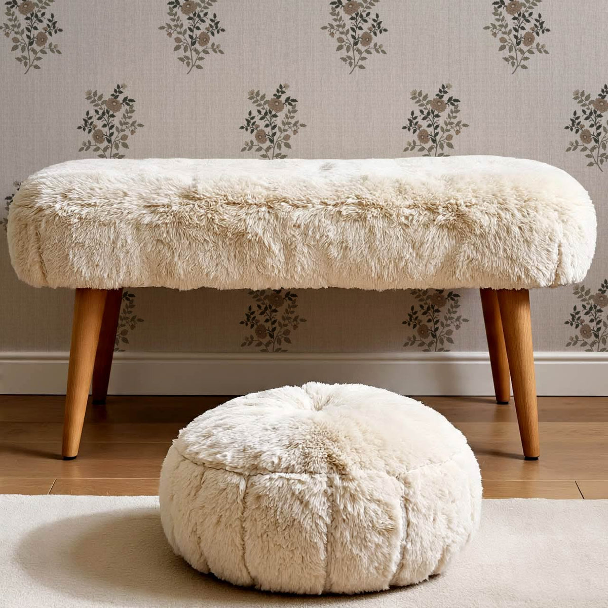 Berta Woodland Bouquet Linen Bone Sage Clay Wallpaper