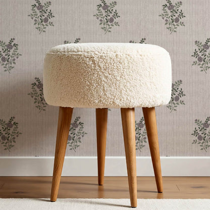 Berta Woodland Bouquet Linen Bone Forest Plum Wallpaper