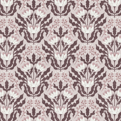 Berty Modern Victorian Blooms Mauve Wallpaper