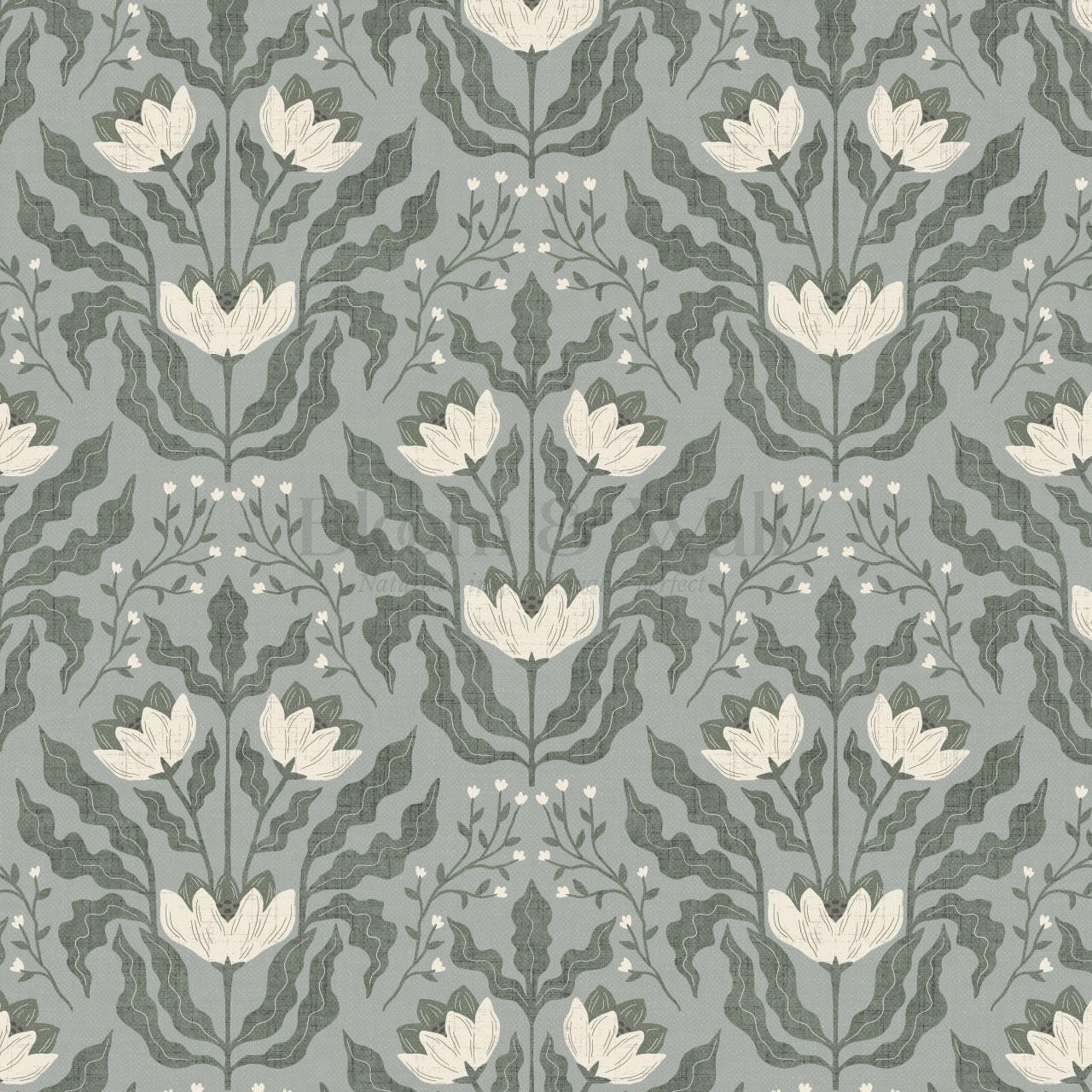 Berty Modern Victorian Blooms Sage Wallpaper