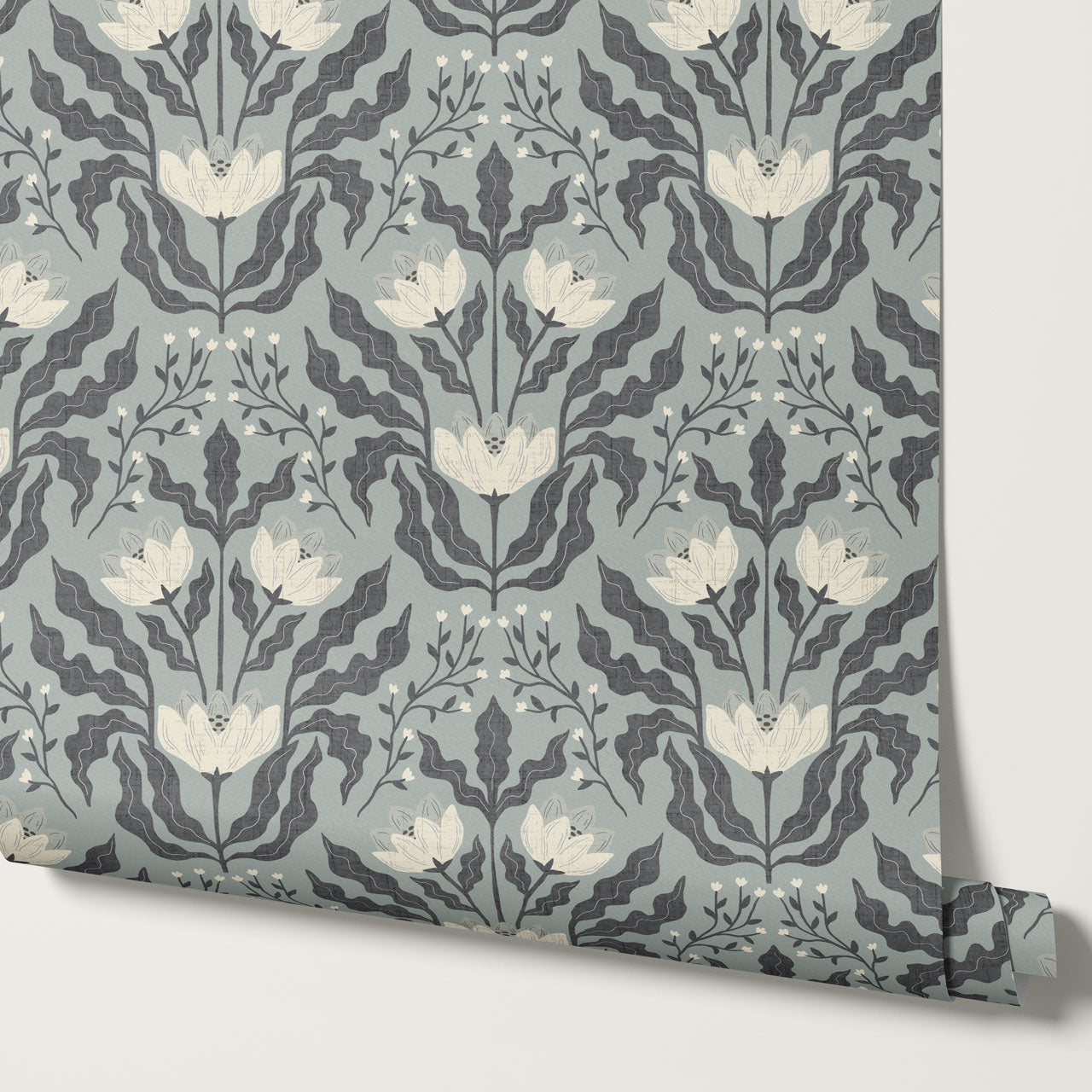 Berty Modern Victorian Blooms Dove Wallpaper