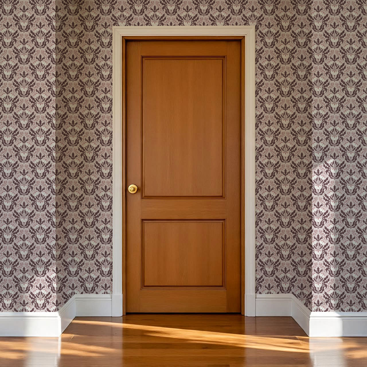 Berty Modern Victorian Blooms Mauve Wallpaper