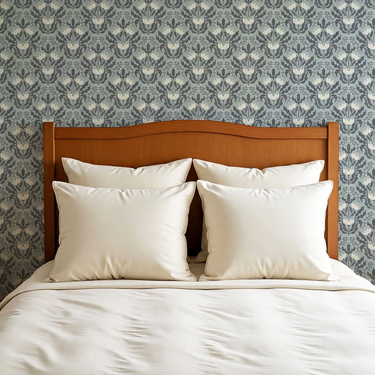 Berty Modern Victorian Blooms Dove Wallpaper