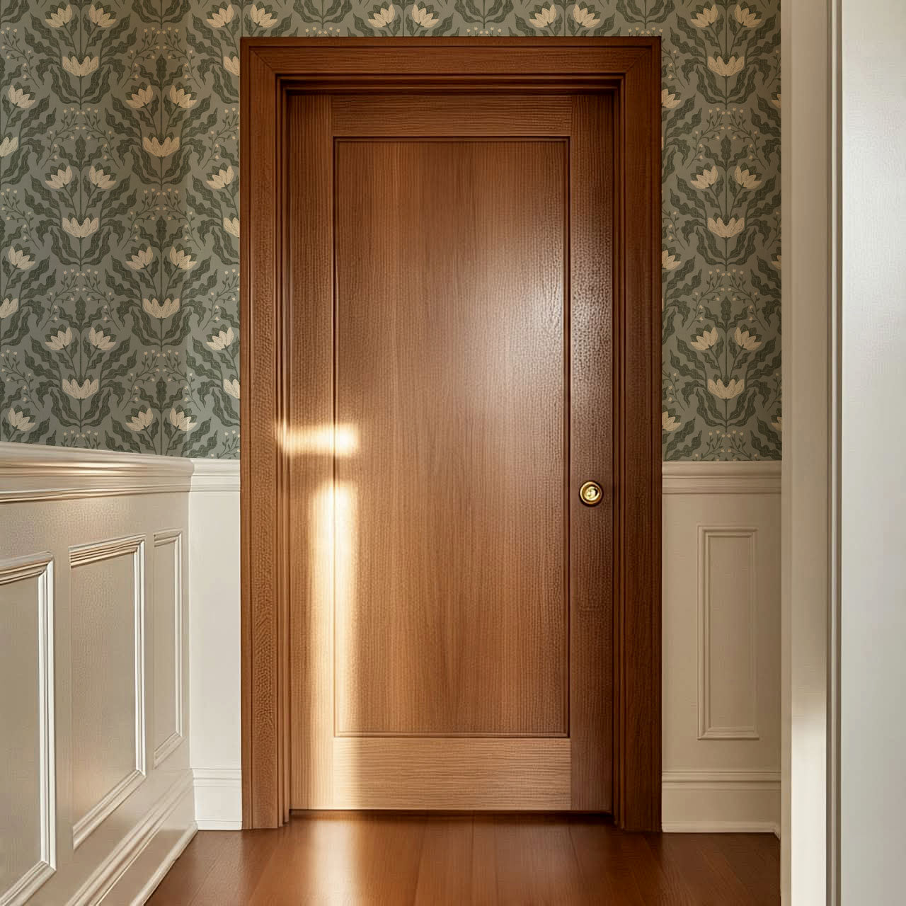 Berty Modern Victorian Blooms Sage Wallpaper