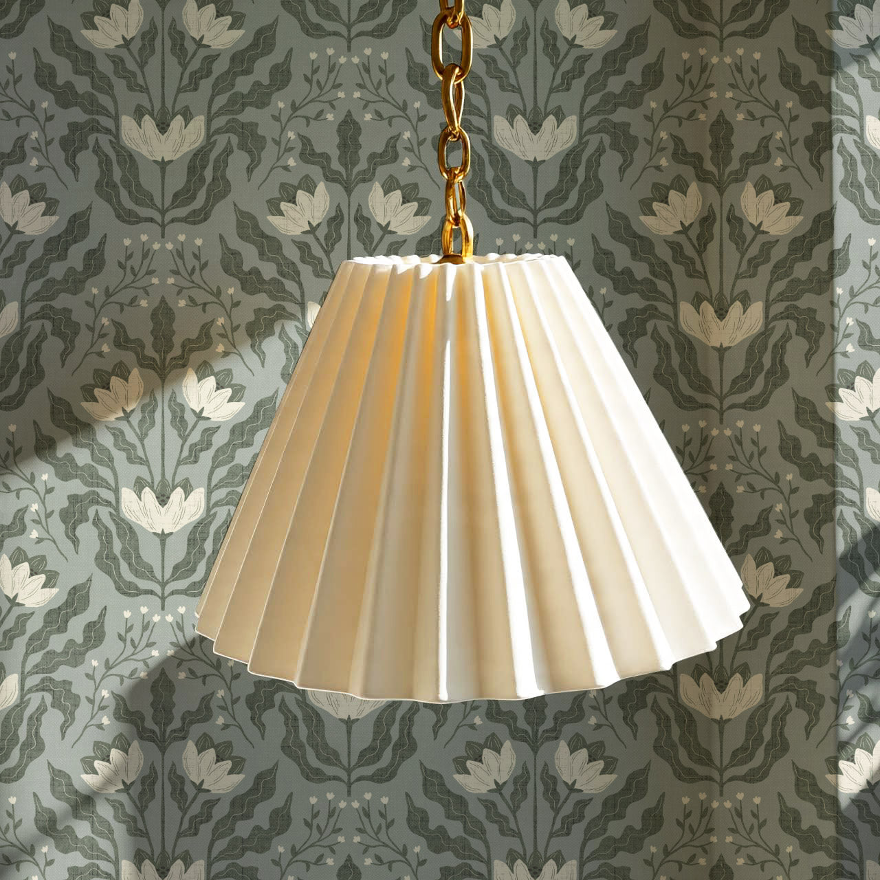 Berty Modern Victorian Blooms Sage Wallpaper