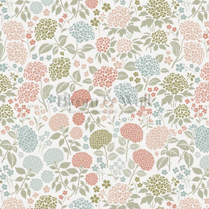 Bianca Hydrangea Garden White Peach Sky Wallpaper