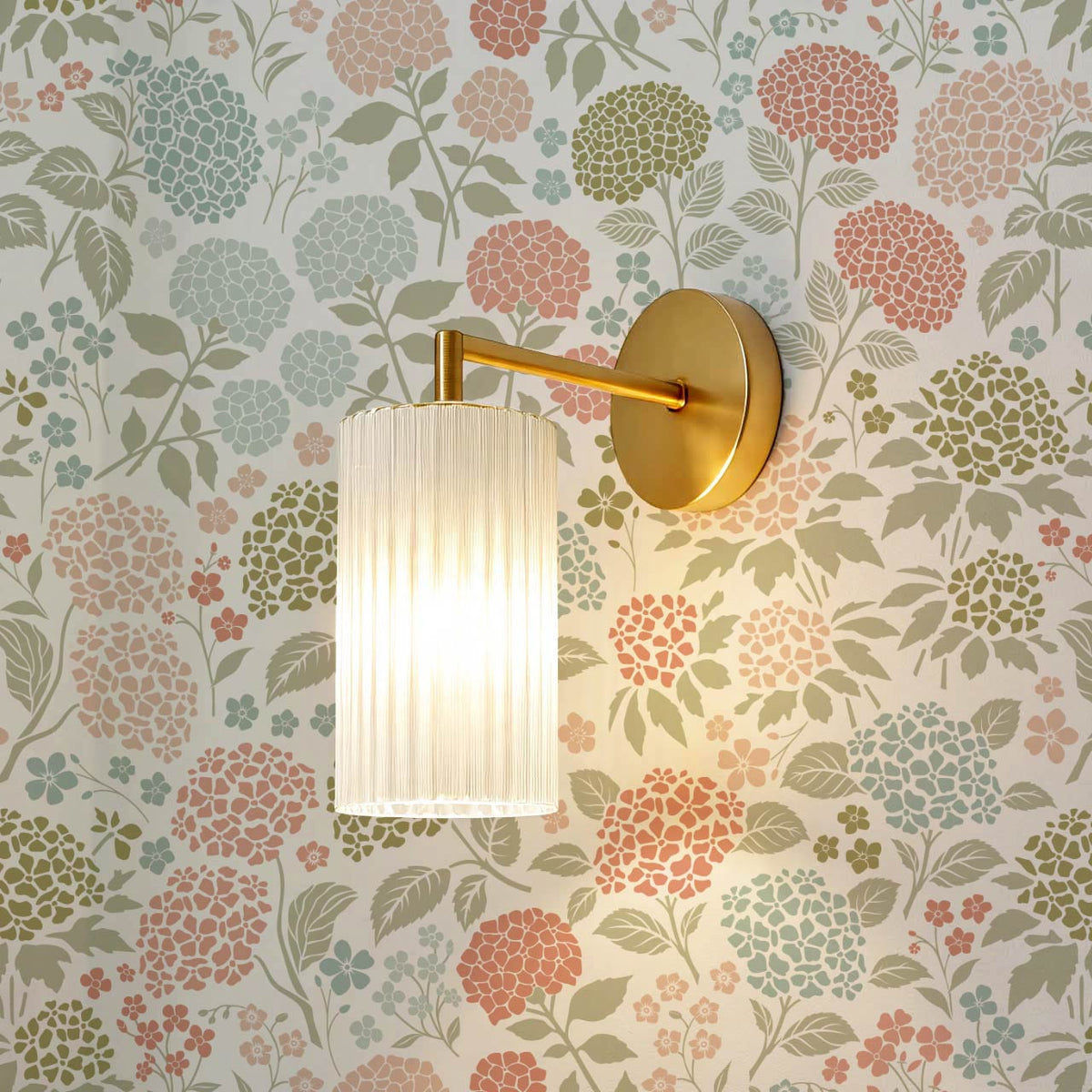 Bianca Hydrangea Garden Bisque Honey Pink Wallpaper