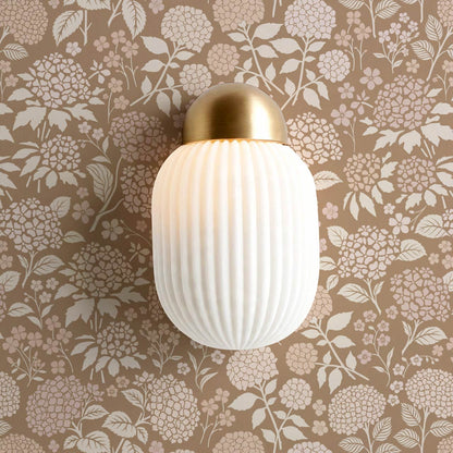Bianca Hydrangea Garden Brown Beige Wallpaper