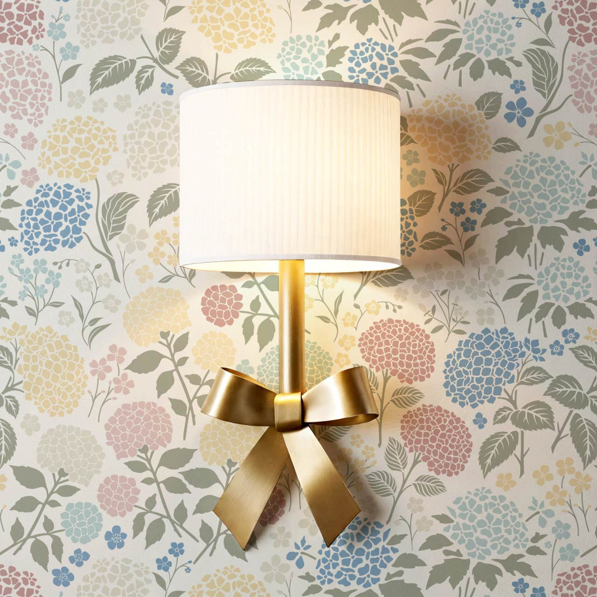 Bianca Hydrangea Garden Multi Pastel Wallpaper