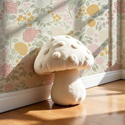 Bianca Hydrangea Garden Bisque Honey Pink Wallpaper