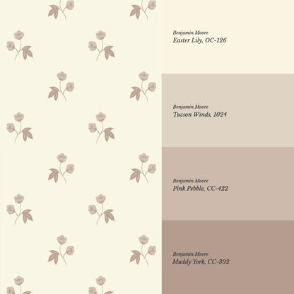 Blakely Floral Sprig Butter Mauve Wallpaper