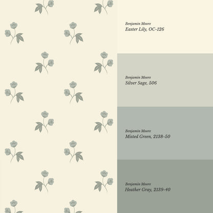 Blakely Floral Sprig Butter Sage Wallpaper