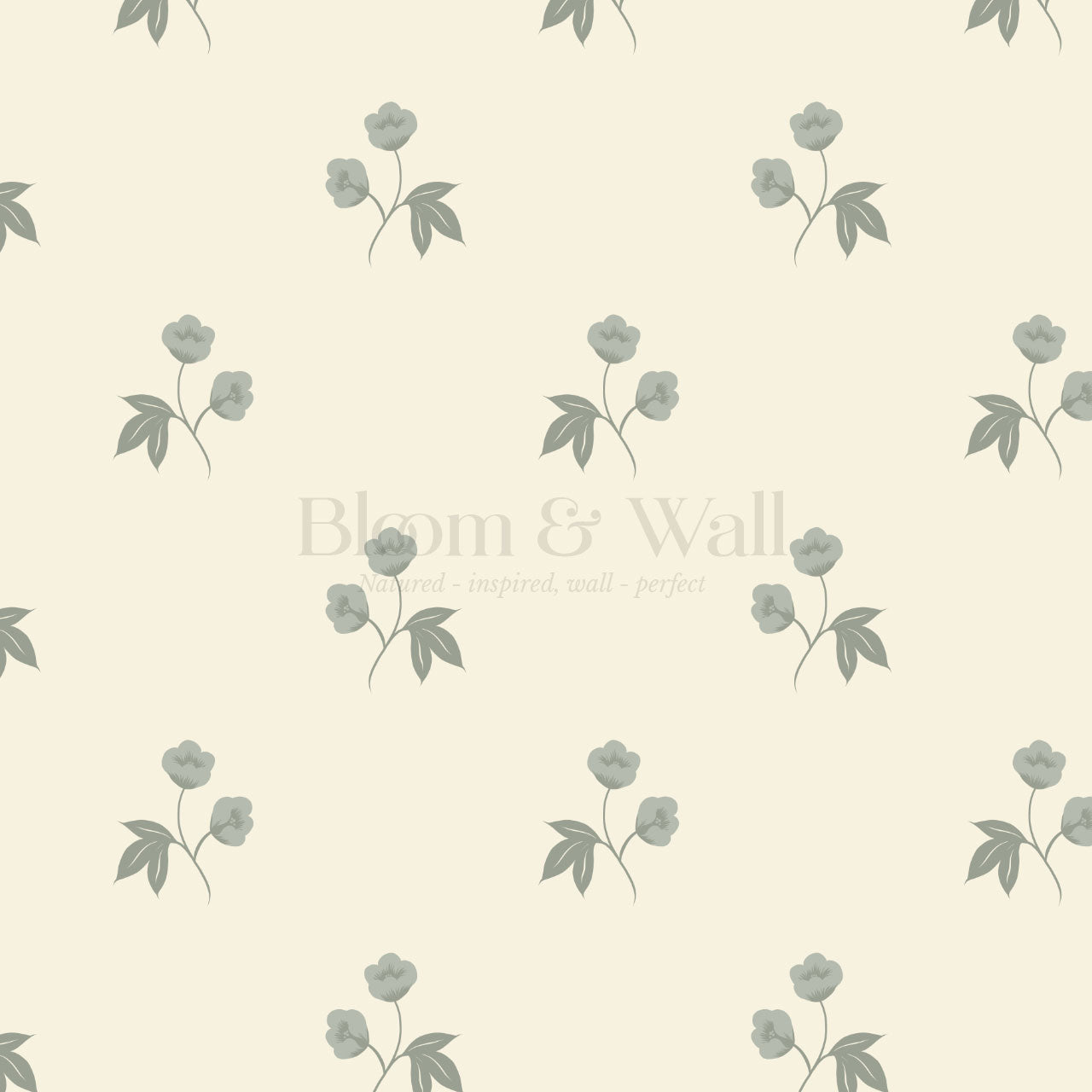 Blakely Floral Sprig Butter Sage Wallpaper