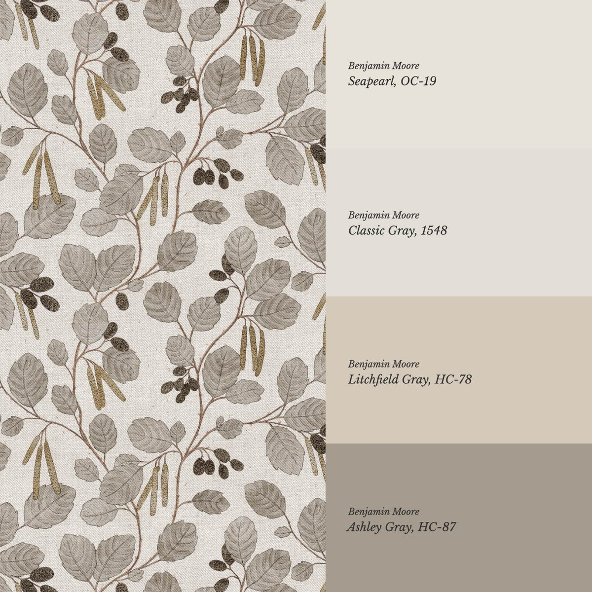 Blanca Wild Alder Taupe Mustard Brown Wallpaper