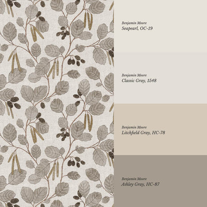 Blanca Wild Alder Taupe Mustard Brown Wallpaper